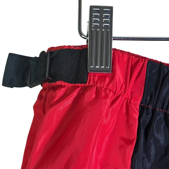 Fashion Nova Track Pants Size L Red Black Nylon Elastic Waist - Picture 5 of 8